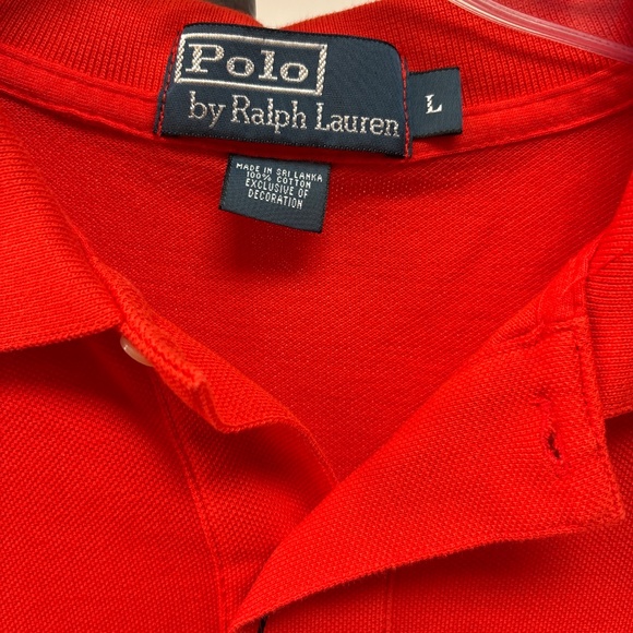 NWT Men’s Polo Ralph Lauren Orange Cotton Knit Shirt Size Large - Picture 4 of 5